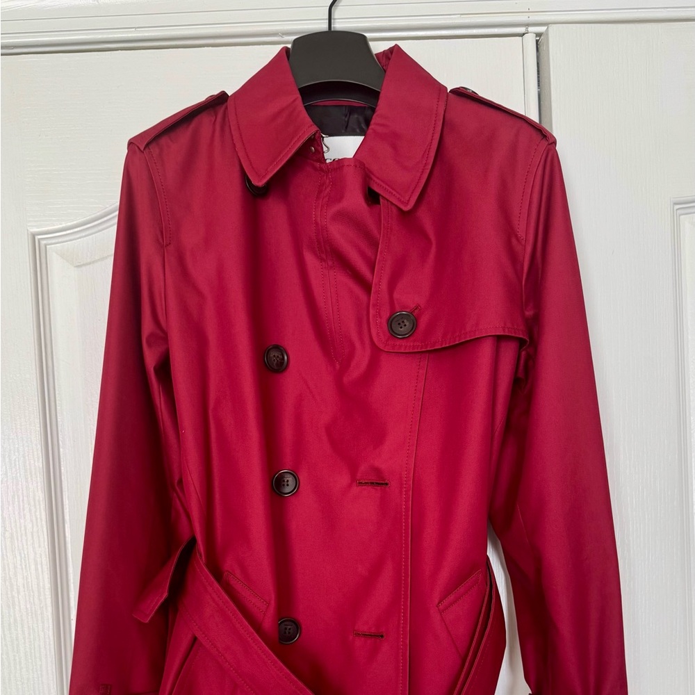 Coach Cherry Red Trench Coat